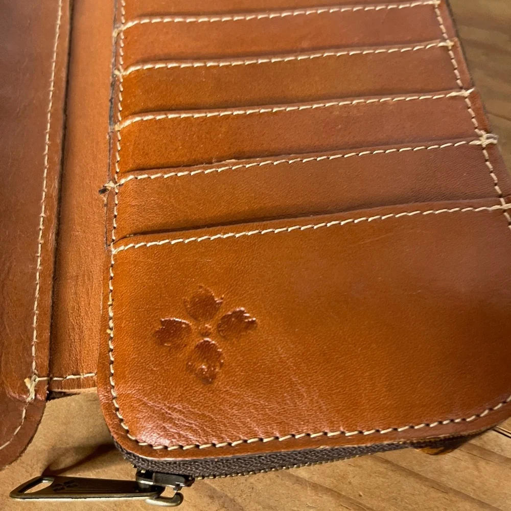 Patricia Nash Embossed Tool Leather Wallet- Floral Boho Zip Around Clutch - Picture 8 of 11